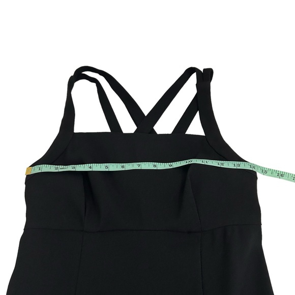 CDC Petites Vintage Crisscross Straps Black Long Slit Front Maxi Dress Petite 8 - Picture 5 of 10